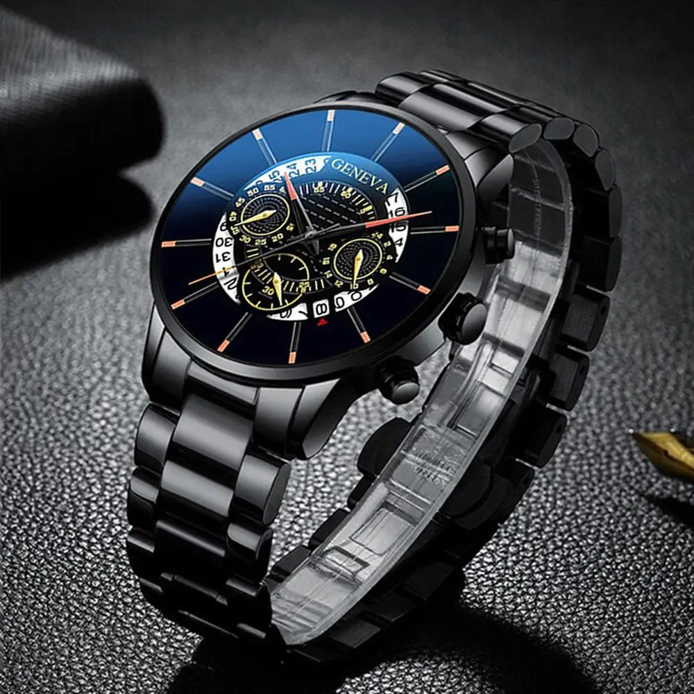 

Fashion Men Stainless Steel Watch Luxury Calendar Quartz Wrist Watches Business Casual Watch for Man Clock Relogio Masculino