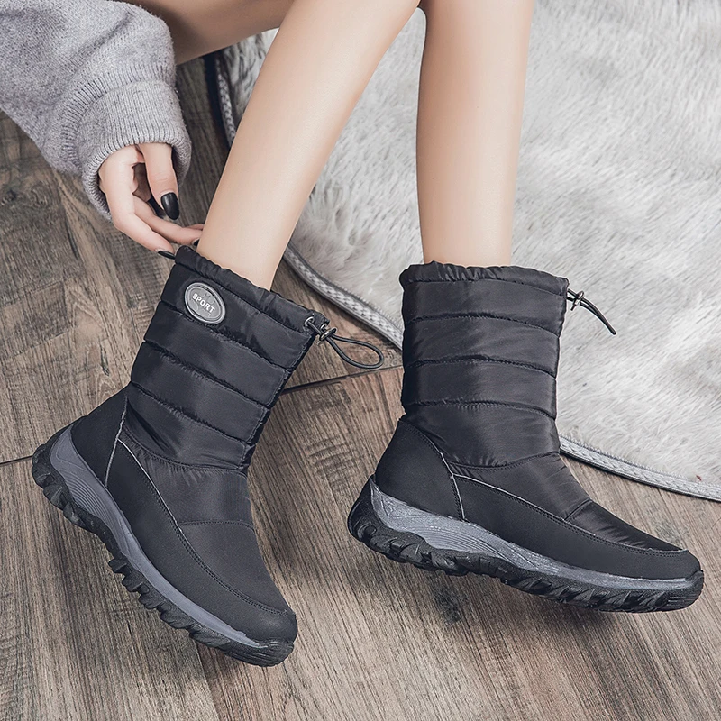 

Winter Boots for Women 2020 Thick Fur Waterproof Snow Boots Fashion Female Slip On Casual Shoes Botas Mujer Lightweight Footwear
