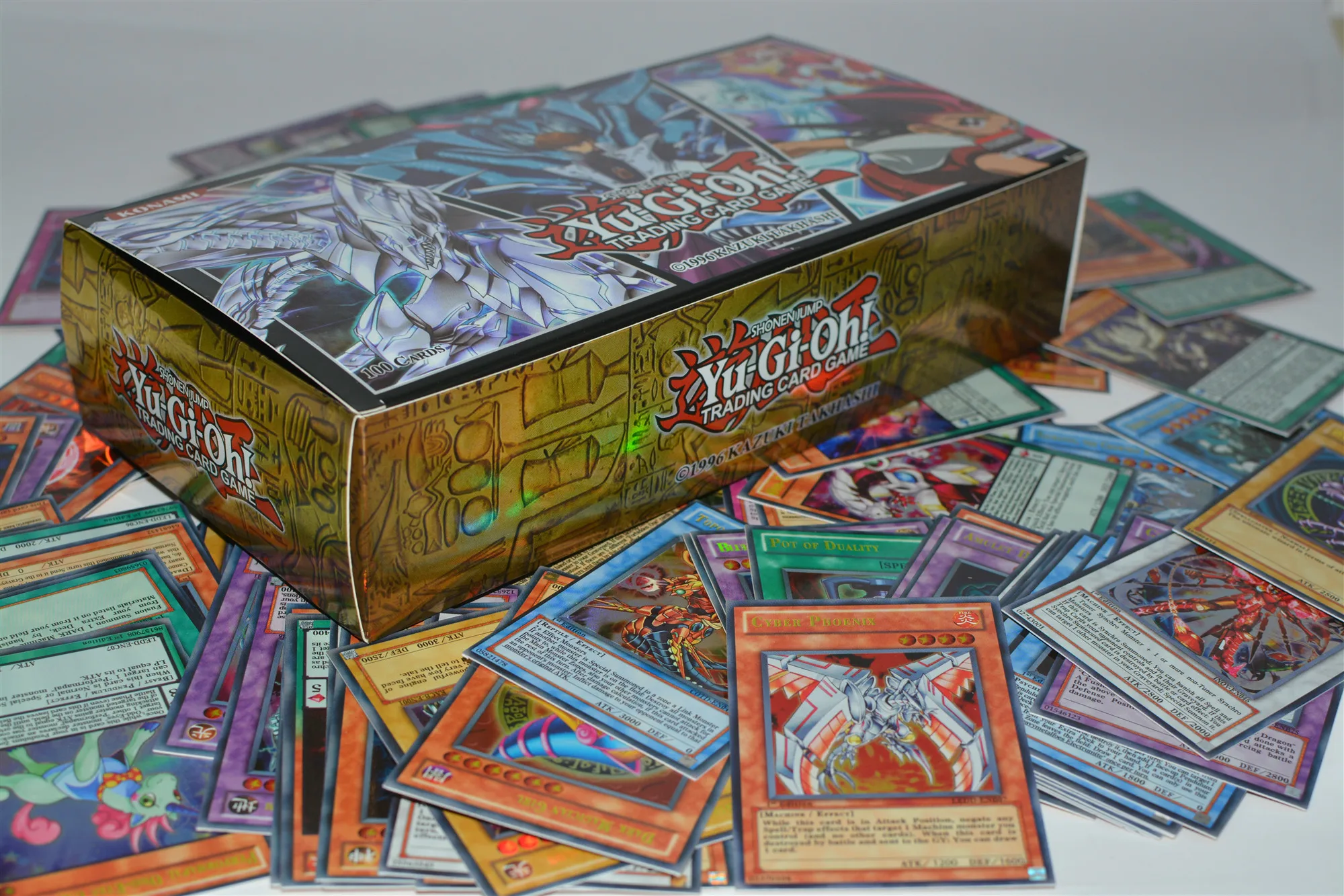Yugioh набор из 100 предметов, коробка, Голографическая карта, yu gi oh, аниме, Коллекция игр, карта для детей, мальчиков, детские игрушки