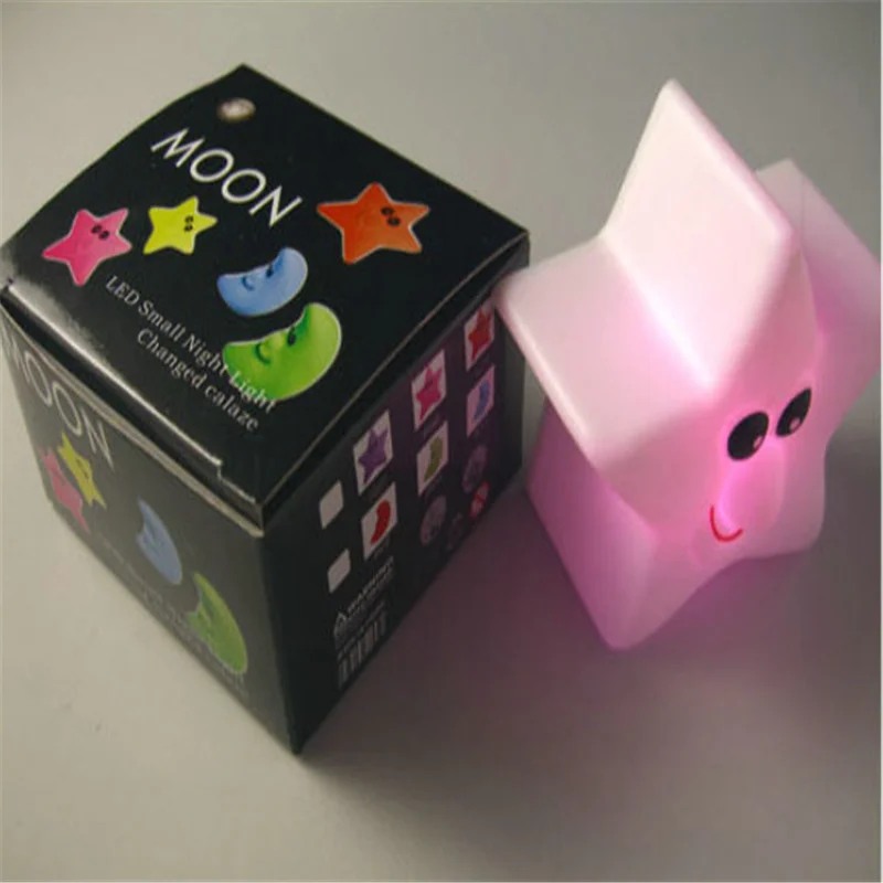 

Romantic colorful night light colorful star festival smiling face lamp sleep bedside lamp birthday small desk lampA1005