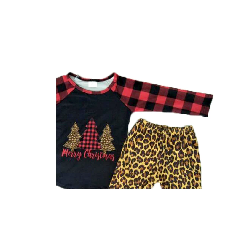 Новинка 2019 Рождественская Одежда для девочек с длинными рукавами красно-черная