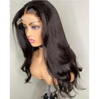 Gossamelle черного цвета волнистые синтетические кружевные передние парики для женщин термостойкие волоконные длинные волнистые парики для черных женщин средней части