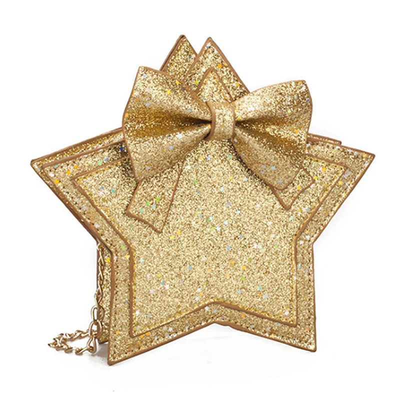 

2019 Star Bag Sweet Children Butterfly Knot Single Shoulder Chain Korean Fashion Bag