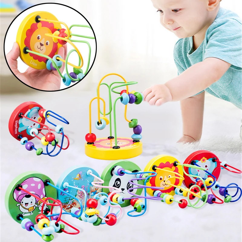 

Toddler Educational Round Beads Baby Toys Cribs Stroller Bed Mobile Montessori Kids Toys For Newborns Maze Math Children Gift