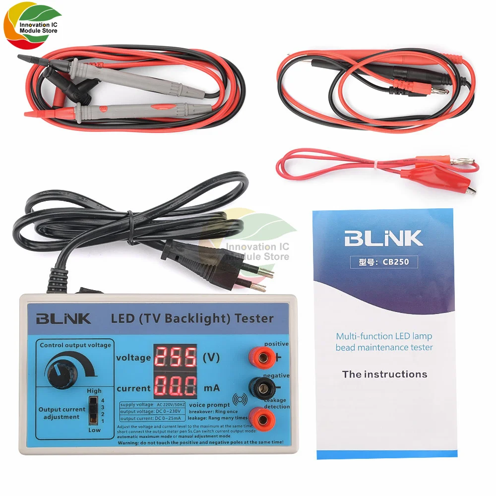 

Регулируемый светодиодный тестер для ламп Ziqqucu, инструмент для ремонта ламп с регулировкой тока и напряжения, EU100-240 В, светодиодный тестер