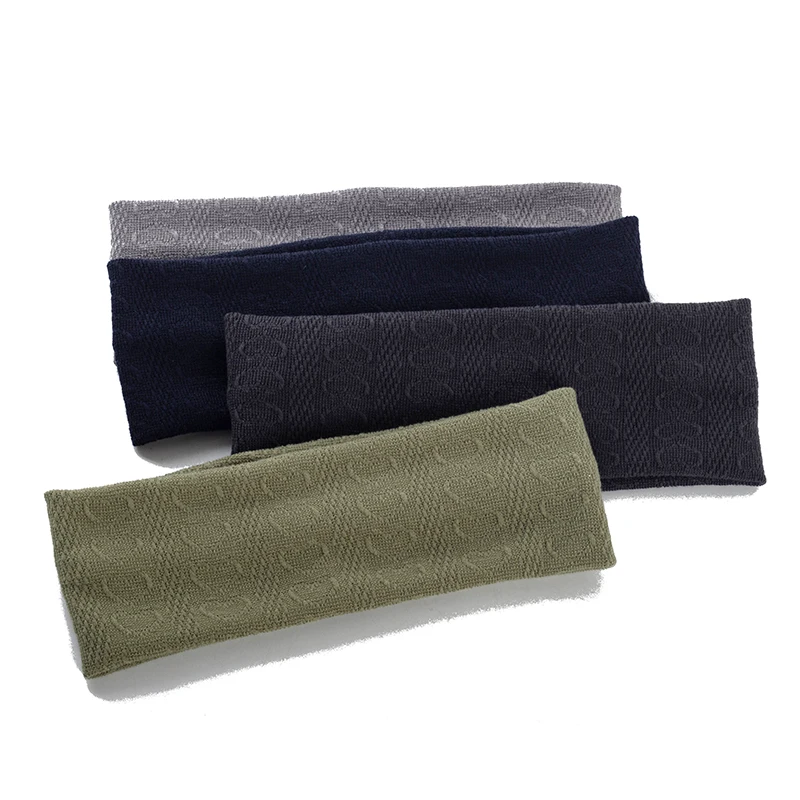 

Geebro Women Adult Solid Colors Knitted Ribbed Printed Pattern Soft Solid Headband Fashion Casual New Elastic Headwrap Turban