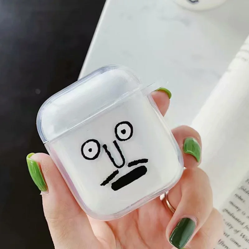 face Сумки для Air Pods с английскими буквами Дейл чип Дональд Дейзи Мультфильм силиконовый прозрачный чехол для Airpods беспроводные наушники Bluretooth - Цвет: face