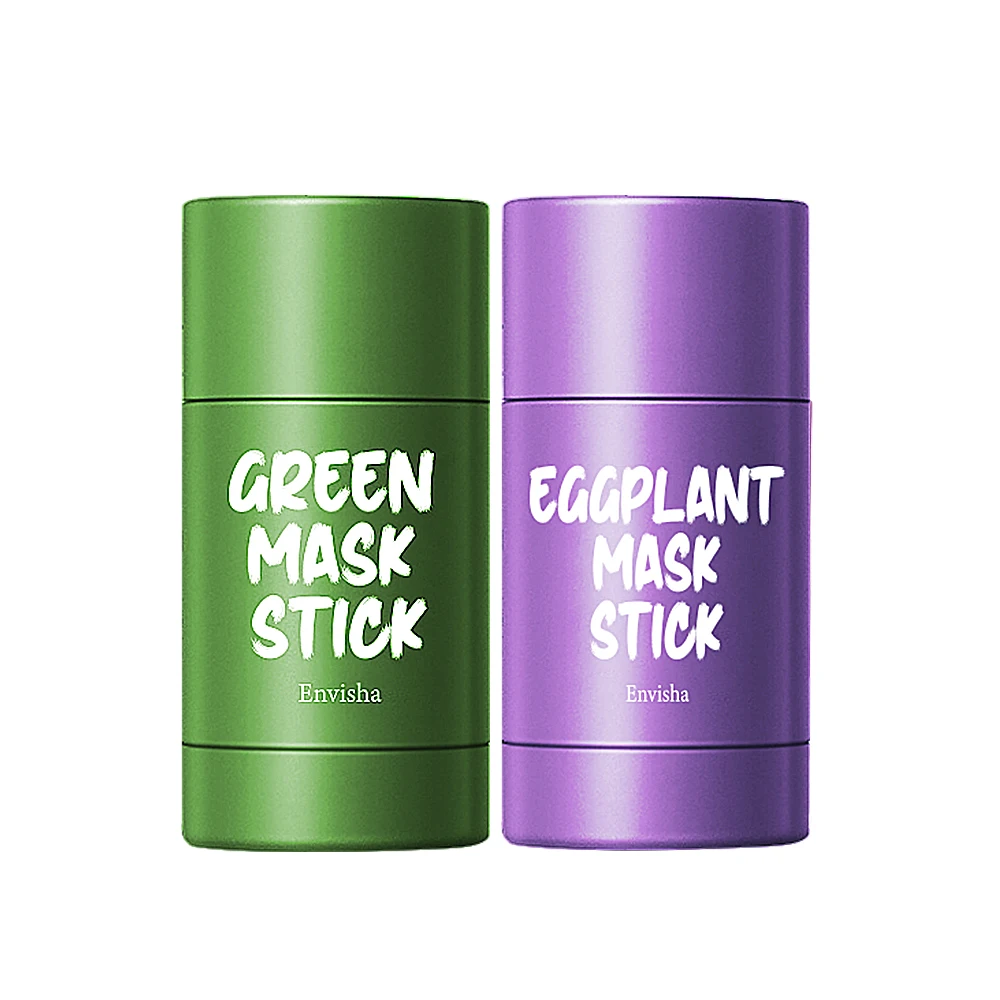 

ENVISHA Eggplant Mask Stick Green Tea Facial Mask Stick Face Cleaning Moisturizing Oil Control Purify Blackhead Acne Skin Care
