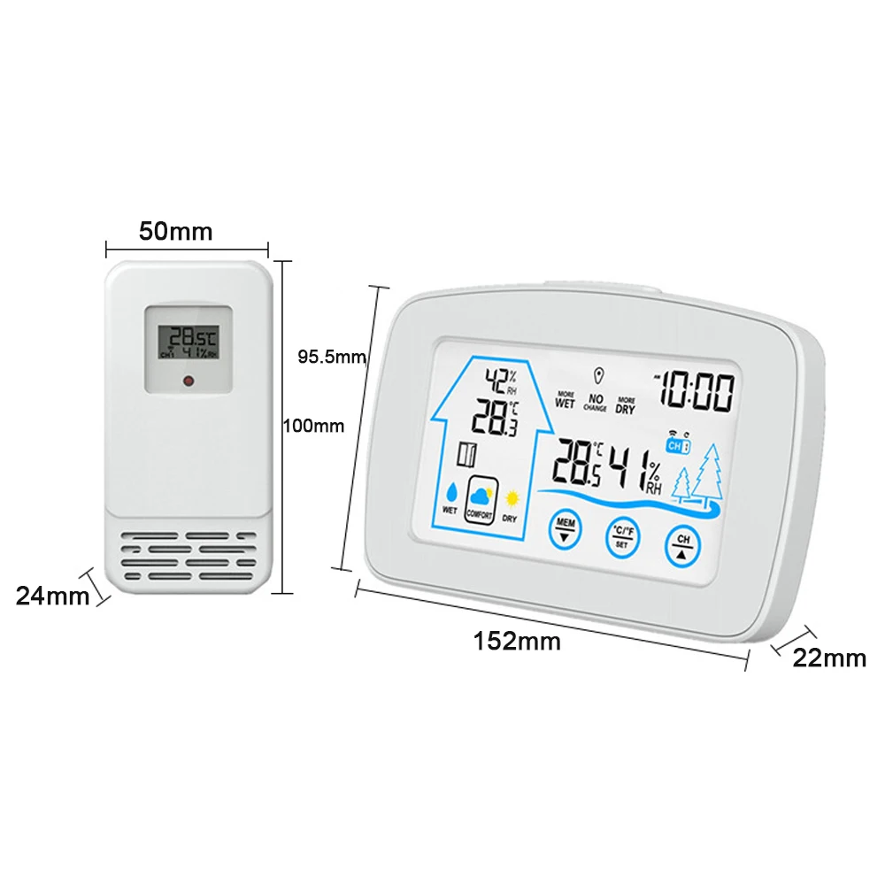 

YJ-5003 LCD Digital Clock Temperature Color Weather Station with Sensor Wireless Weather Clock Electronic Clock