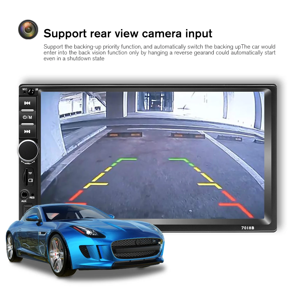 Автомобильный мультимедийный плеер Podofo Android 8 1 2din GPS Wifi зеркальный 2 Din для Volkswagen