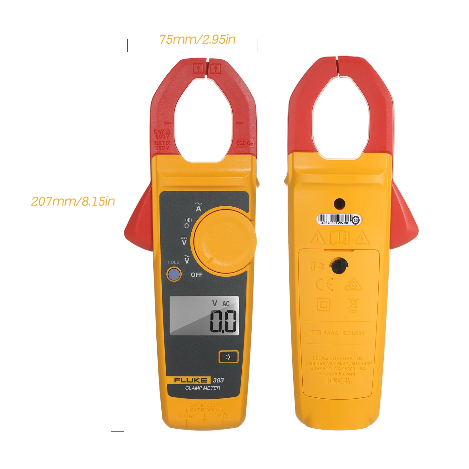 Fluke F302+ Digital Current Clamp Meter Pliers Ammeter Resistance Tester AC Amperimetric Multimeter Amperometric | Инструменты