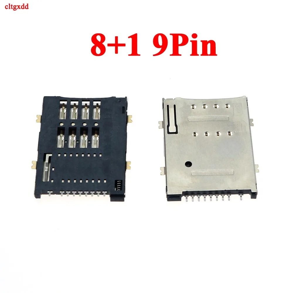 Разъем для Sim-карты 8 + 1P 9 Pin Sim держатель карт Selft Push Type планшетного ПК