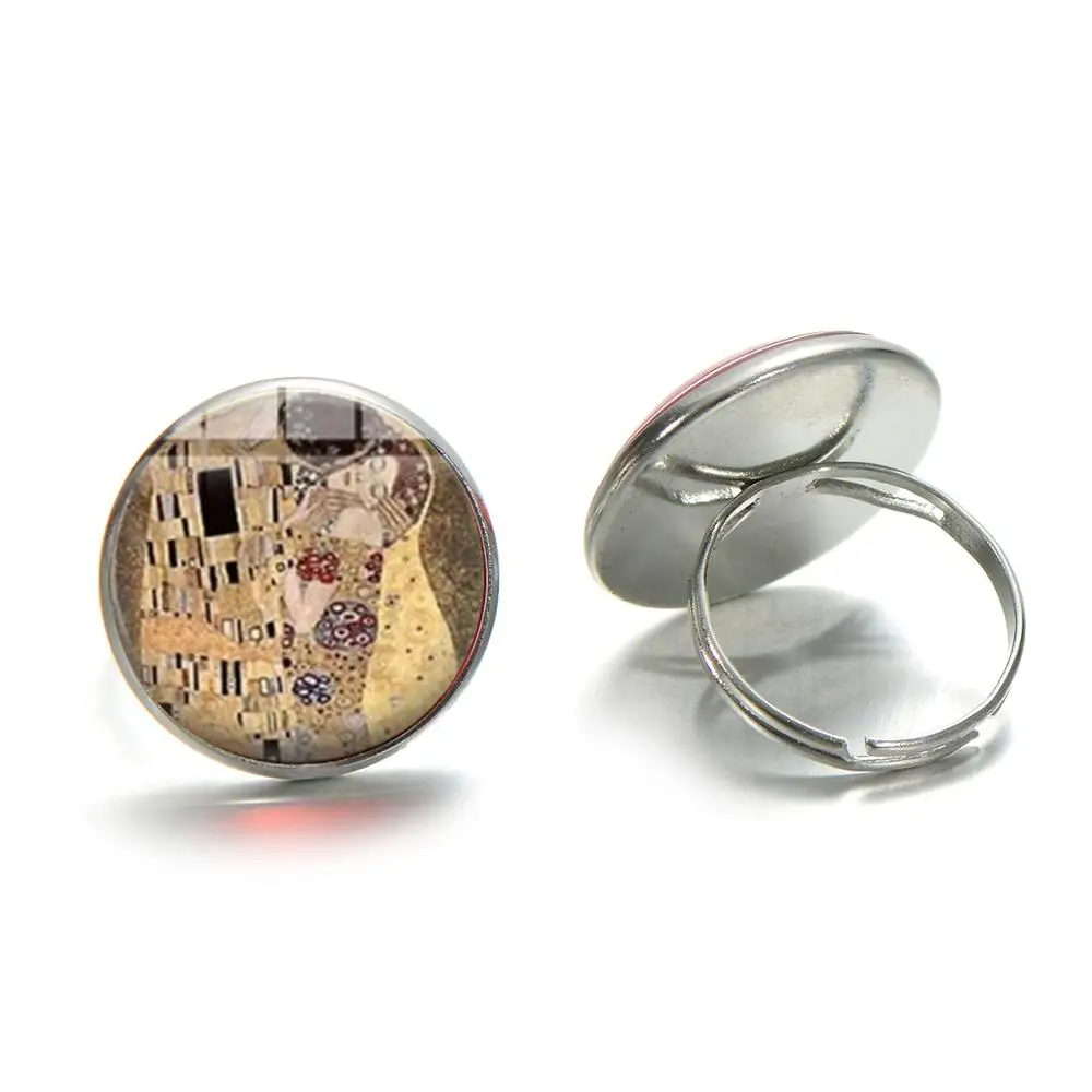 Художественное кольцо Густава Климта в стиле ретро с изображением поцелуев