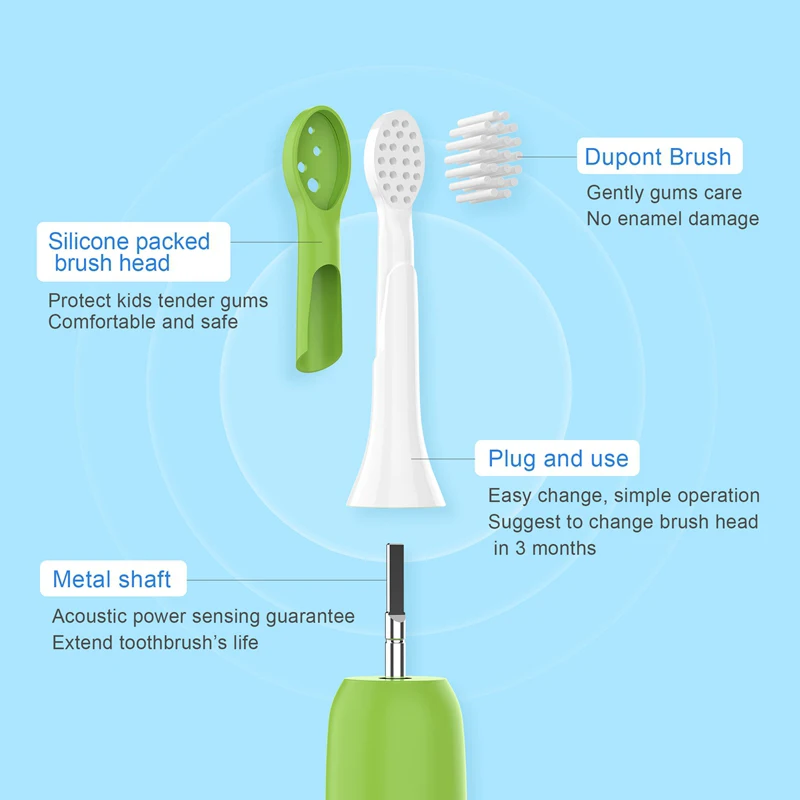 

Aiwejay SO WHITE Sonic Electric Toothbrush Wireless Induction Charging IPX7 Waterproof Children's Electric Toothbrush