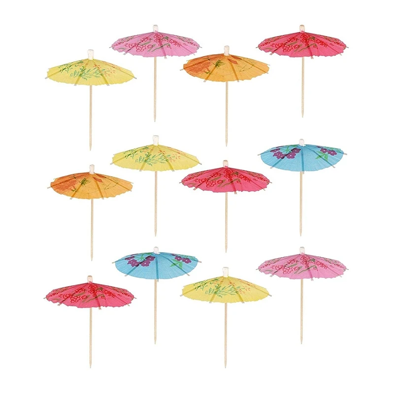 

200PCS Umbrellas Wedding Summer Party Food Drink Decorations Picks Sticks Cocktail Accessories & Cocktail, Assorted