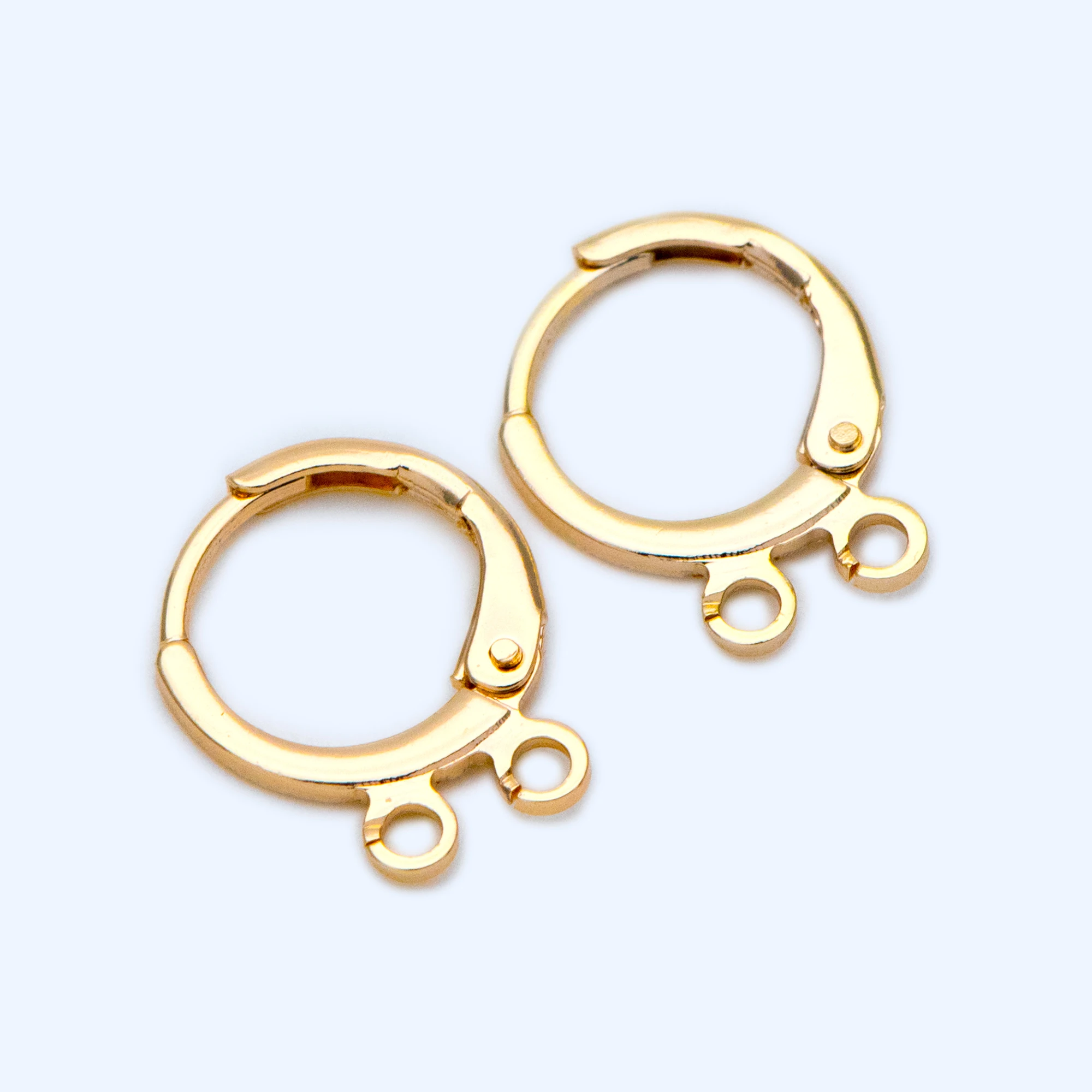 10 шт. золотистые круглые крючки с двумя петлями|Ювелирная фурнитура и компоненты|