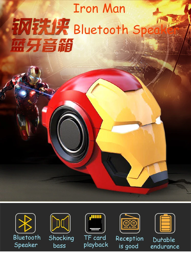 Новинка 2019 железный человек Bluetooth динамик s подарок громкий беспроводной Смарт