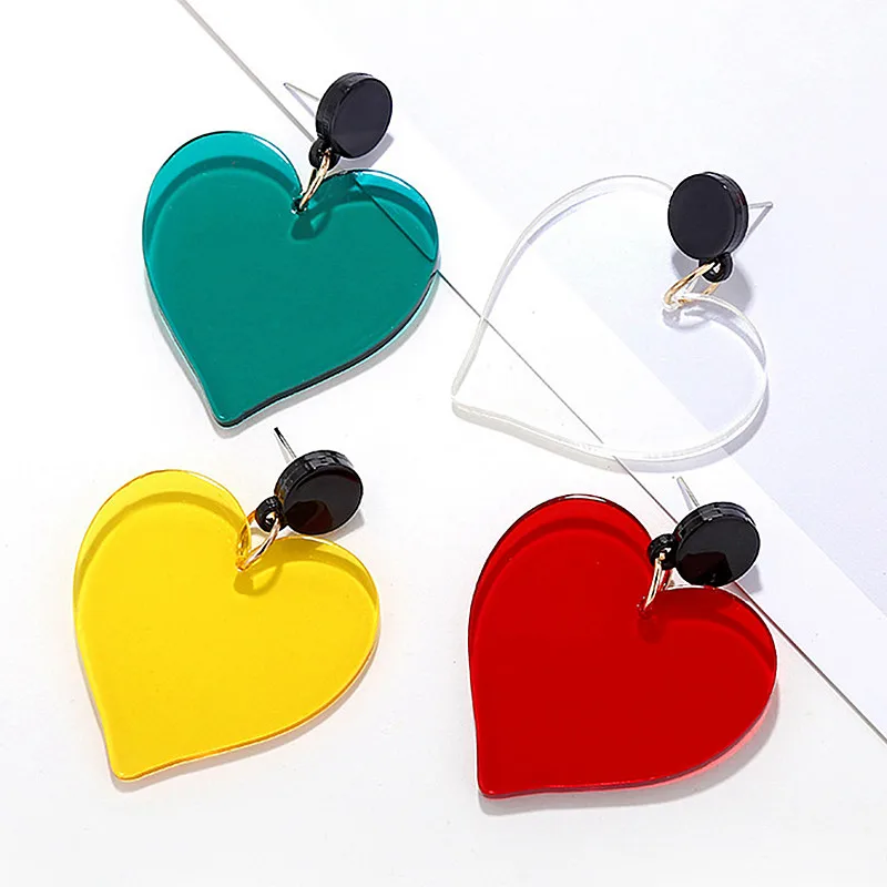 

Lovely Red Love Heart Drop Earrings For Women Lover Geometric Dangle Earrings Brinco Party Sweet Fashion Jewelry Pendientes Gift
