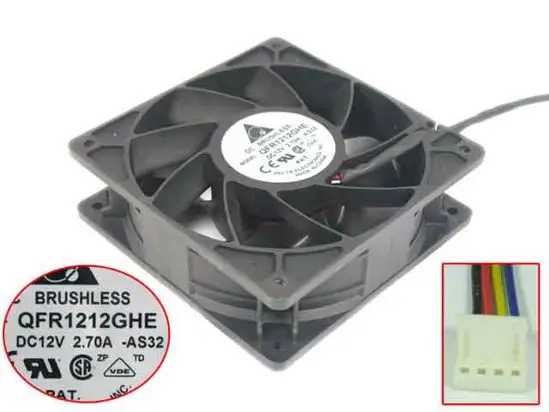 Серверный охлаждающий вентилятор Delta Electronics QFR1212GHE AS32 постоянный ток 12 В 120 А 120x38 мм