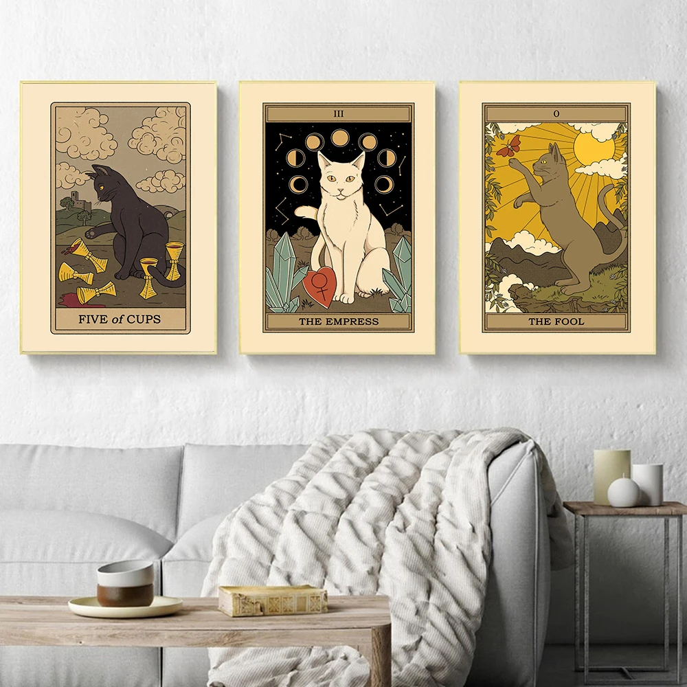 Настенная картина с абстрактным изображением влюбленных Таро в скандинавском