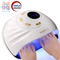 90w nail drying lamp dual light uv led lamp for curing all gel varnish quick nail dryer with fan smart sensor nail salon lamp