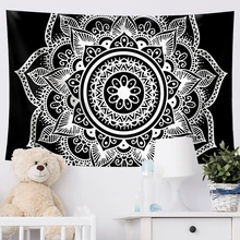 Tapisserie murale Trippy d'art Mandala, tapis artisanal, couverture de plage, style Boho/Kawaii, décoration de chambre  (1)