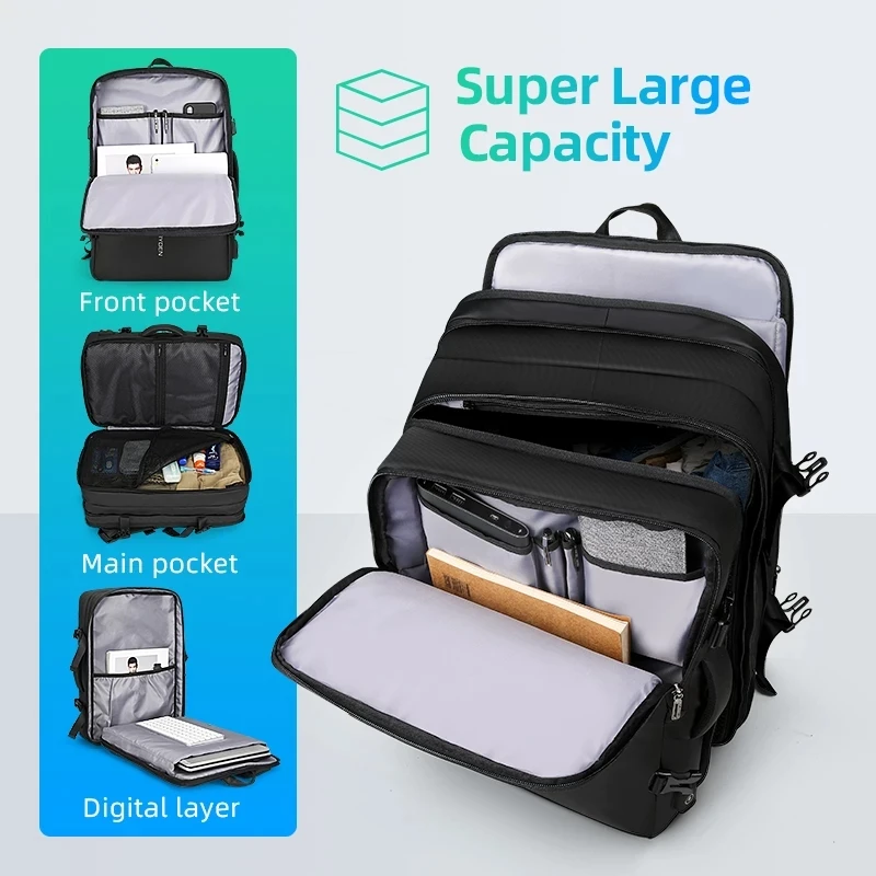 Рюкзак CHUNIXCO мужской расширяемый дорожный ранец для ноутбука 17 дюймов