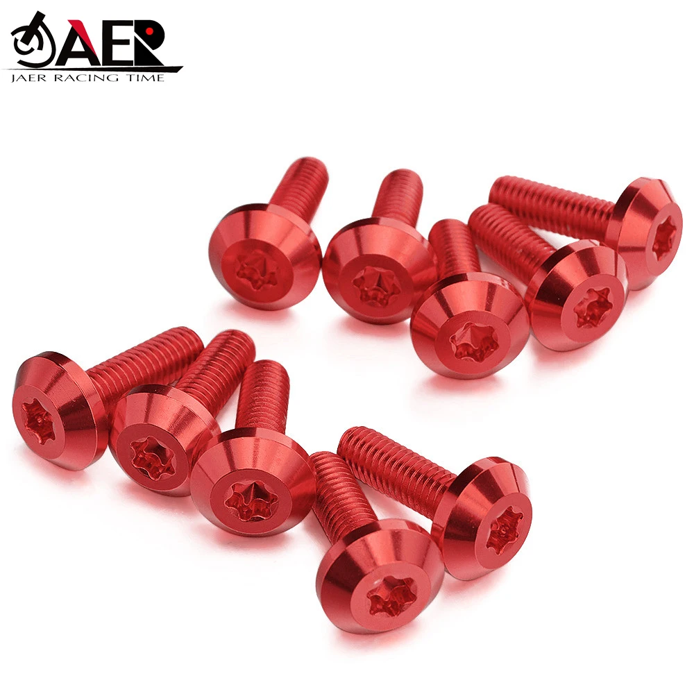 JAER 10 шт. мотоциклетные обтекателя тела работы болты гайки M6 6 мм винт для Yamaha Honda KTM