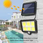 COB светодиодный светильник на солнечных батареях, наружный светильник для гаража, охранный светильник, PIR датчик движения, украшение сада, солнечный настенный светильник, точечный светильник