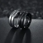 Модное мужское простое кольцо черного и серебряного цвета, модное кольцо из нержавеющей стали, подарок на день рождения, мужское вечерние велирное изделие, мужское кольцо