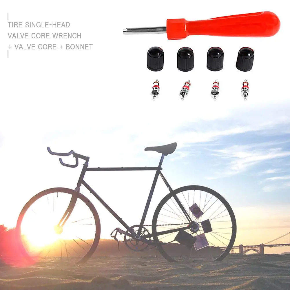 Набор инструментов для ремонта шин комплект из 4 сердечников клапанов колпачка 1