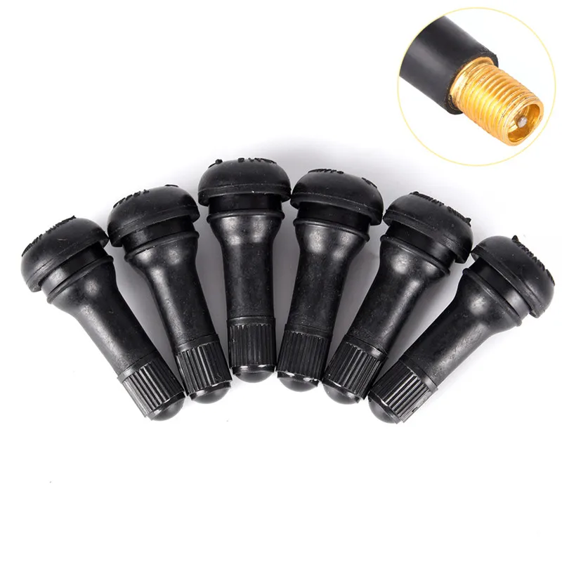 

5PCs/set Black TR413 Tubeless Car Wheel Tire Valve Stems with Caps Tyre Rubber Valves With Dust Caps
