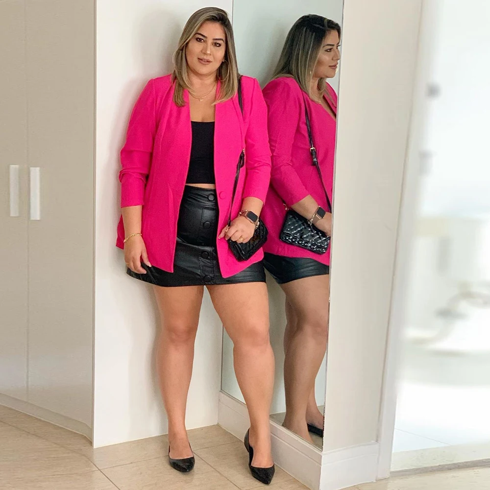 5XL Блейзер Женский плотый вязаный кардиган куртка плюс размер Bleizer Mujer мода OL Блейзер Femme бизнес blaser feminino D30