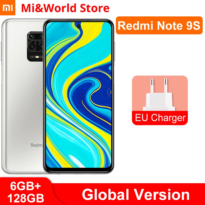 Глобальная версия Xiaomi Redmi Note 9S 6 ГБ ОЗУ 128 ROM смартфон с 48MP Quad камеры Snapdragon 720 Octa Core 67