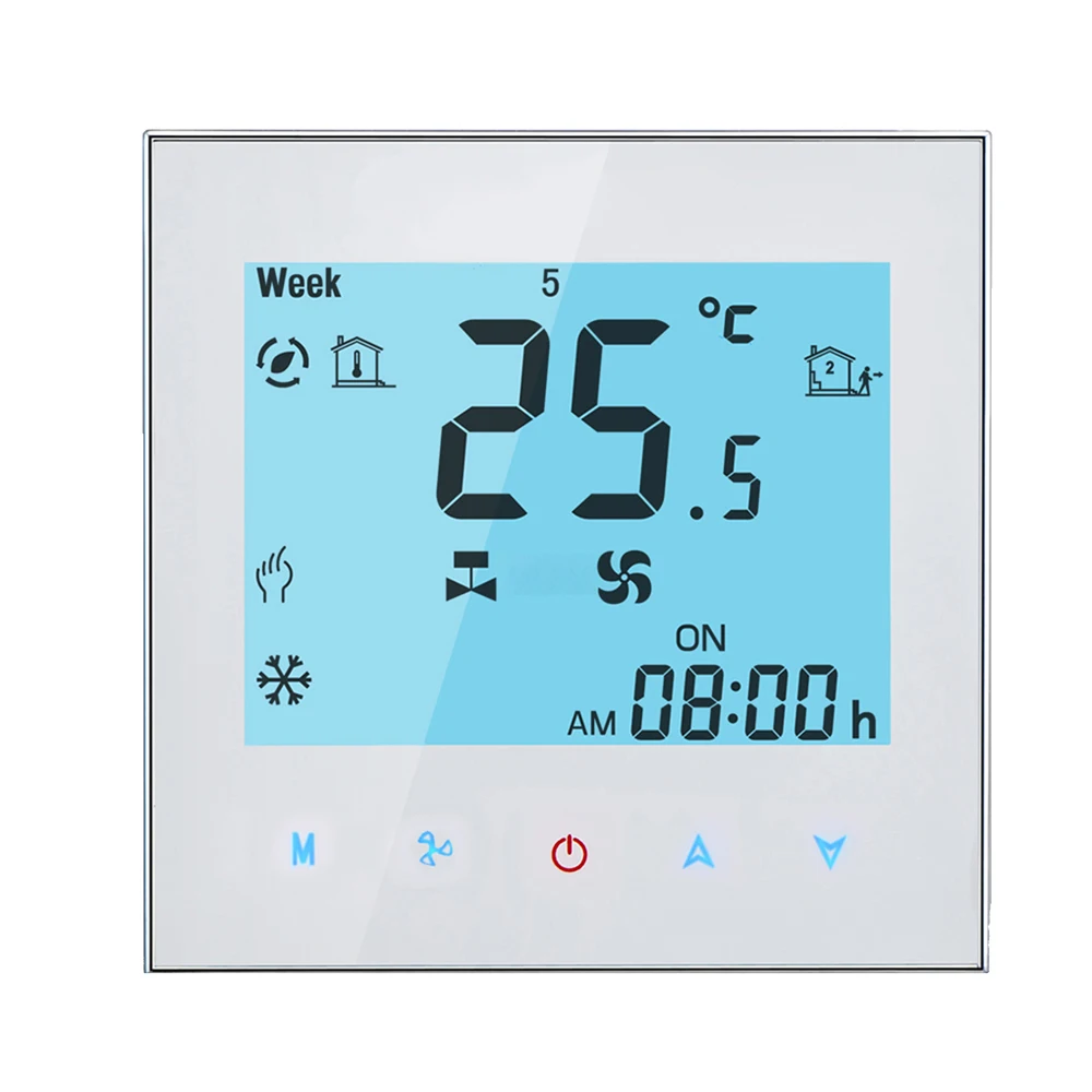 Центральный Кондиционер Термостат ЖК Программирование 2 трубы три скорости