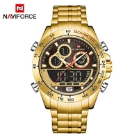 naviforce men%e2%80%99s quartz watches casual business dual time luminous shockproof stainless steel strap wrist watch relogio masculino