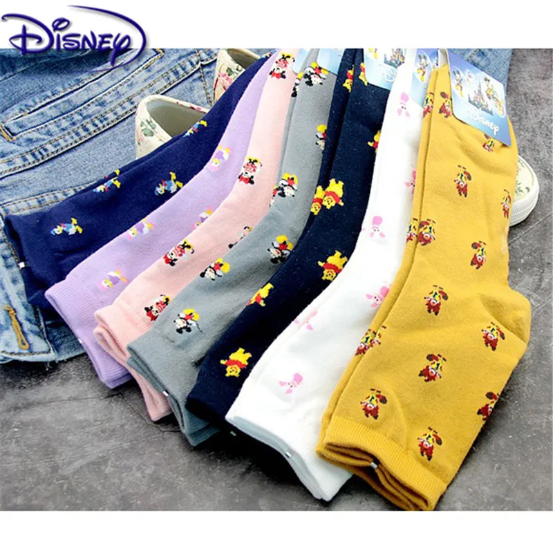 

Disney female socks cartoon character Minnie Donald Duck Judy Xuebao printing non-fading stockings women comfortable and warm