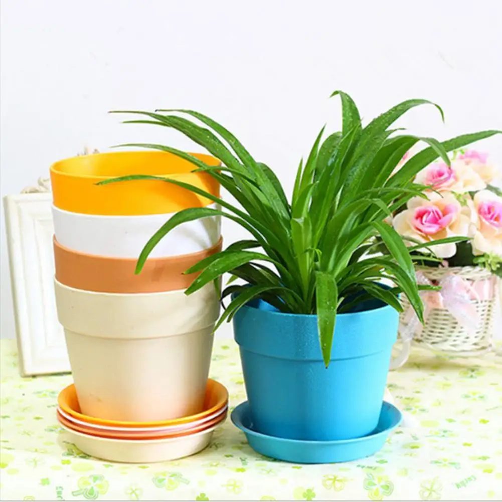 

European-style Round Green Plants Flower Pot Plastic Home Gardening Flowerpot