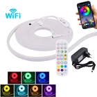 12 В WIFI RGB неоновая полоса приглушаемая Водонепроницаемая 6x2 мм красный синий розовый белый фиолетовый 2835 3535 гибкая лента светодиодная полоса