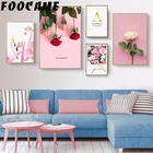 Розовая роза Flower картина с изображением фламинго Sunshine скандинавские сладости художественный холст домашний плакат Фотография Печать современное оформление комнаты Настенная картина