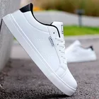 Мужские мокасины на нескользящей подошве, Белые Повседневные кроссовки из мягкой кожи, весна-осень 2021