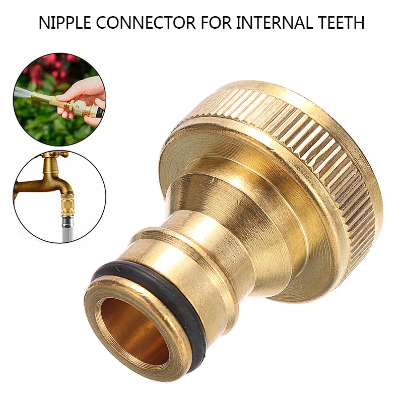 

3/4" To 1/2" Thread Tap Brass Garden Hose Connector Quick Hose Adapter Garden Watering Spray Nozzle Connector