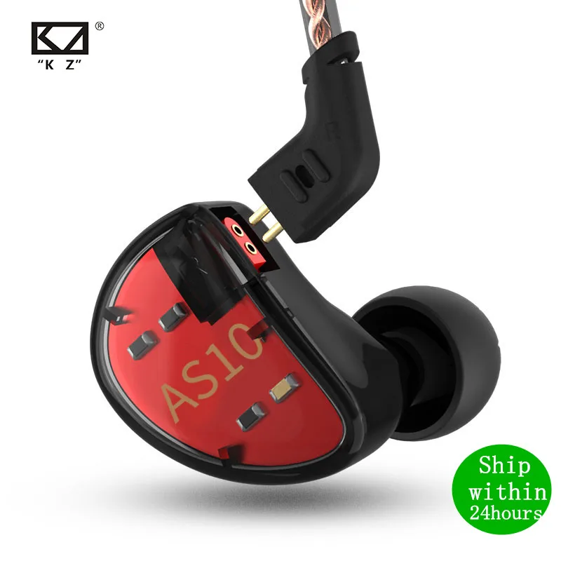 Новинка KZ AS10 5BA наушники в ухо HIFI монитор гарнитура музыкальные общие ZS10 PRO AS12 AS16 ZSX