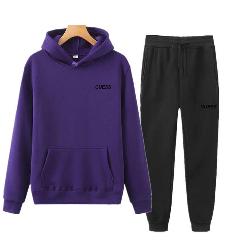 

brand nameTracksuit Men Fashion Hoodies Men Suits Solid Sets Men Sweatshirts+Sweatpants Spring Autumn Fleece Hooded Pullover 2 P