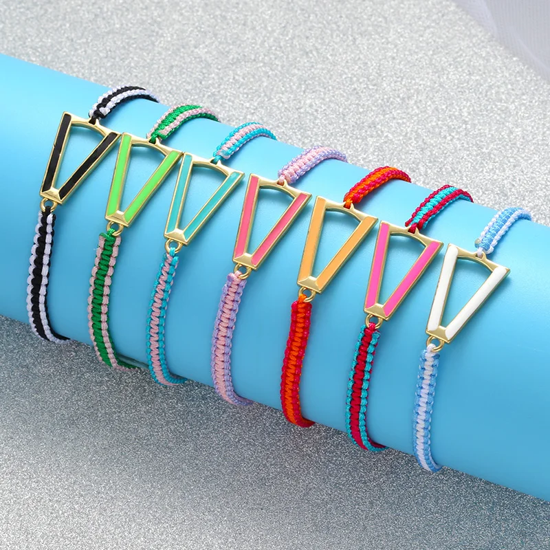 ZHUKOU хит треугольный женский браслет неоновая Радуга эмаль ручная работа ремешок