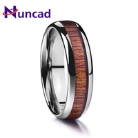 nuncad 6mm tungsten carbide ring polished wood grain tungsten carbide ring mens jewelry never fade fashion jewelry comfort fit