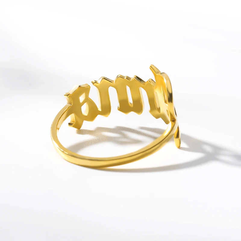 Кольцо с именем на английском в стиле ретро готическое ювелирное изделие кольца