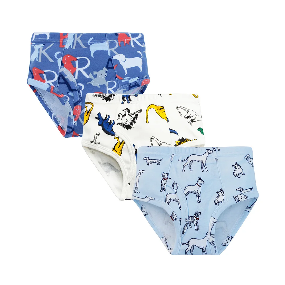3 PACK-B Детская одежда для мальчиков из хлопка с принтом динозавр, нижнее белье трусы для детей ясельного возраста, мальчиков из хлопка с мультяшным принтом трусы-боксеры Спортивная одежда(От 2 до 10 лет - Цвет: 3 PACK-B