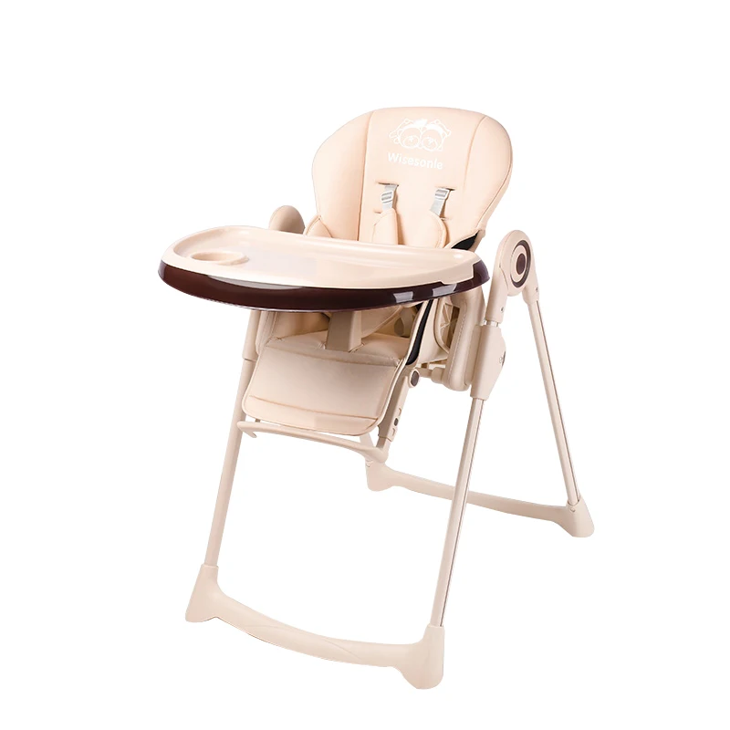 khaki Wisesonle baby dining chair folding multi-functional portable child chair dining table dining table seat - Color: khaki
