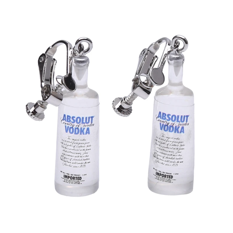 Креативные крутые висячие серьги в виде бутылки водки забавные мультяшной для